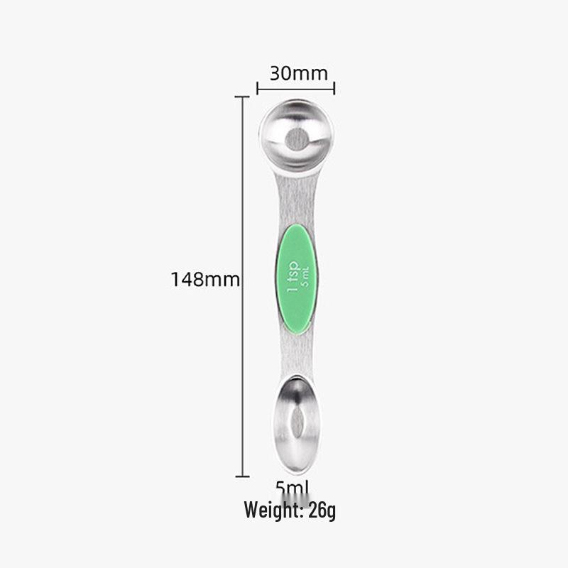 Magnetic Stainless Steel Double-Ended Measuring Spoon Set for Coffee, Baking, and Seasoning