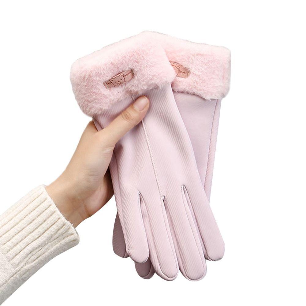 Touchscreen Women Winter Gloves Warm Cycling Mittens Fashion Plush Gloves  Outdoor