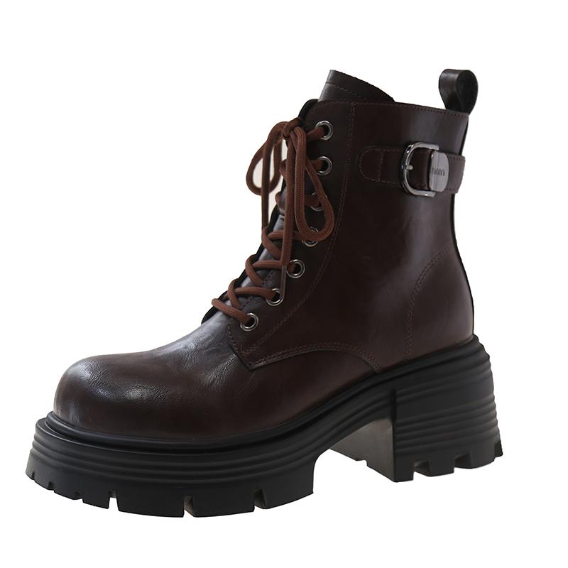 

Модные новые ботинки для женщин, нескользящие, осень-зима, износостойкие, 2024, высокое качество, модные женские ботильоны для отдыха на открытом воздухе, Botines Mujer 40 коричневый