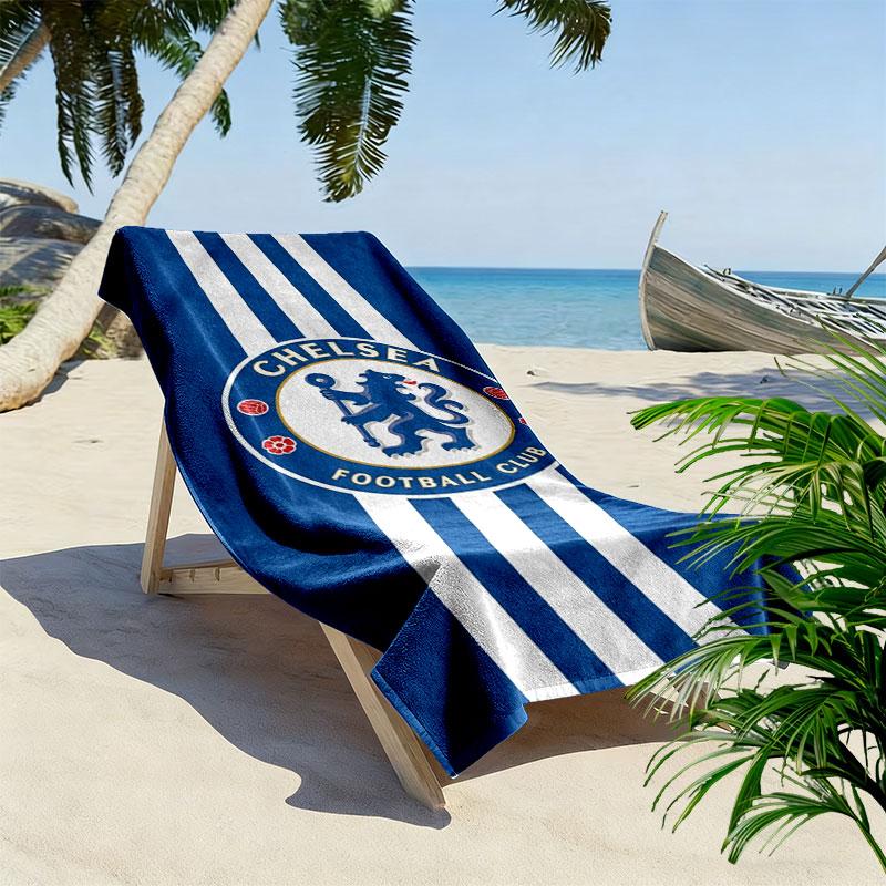 Chelsea F Print Strandtuch, Großes Weiches Schnelltrocknendes Handtuch für Strand Camping Schwimmen