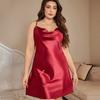 Large size women's simulated silk suspender skirt simple homewear ice silk silk pajamas sexy fashion pajamas