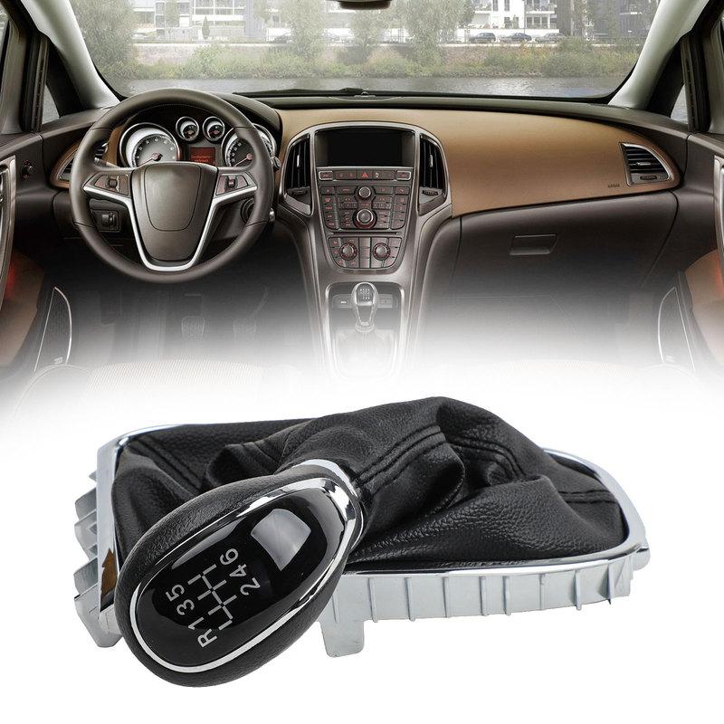0 6 Speed Car Styling PU Leather Gear Shift Knob With Gaiter Boot Cover For Excelle For OPEL FOR Astra 2009-14
