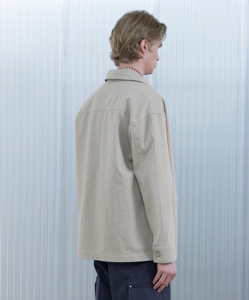 Tony Lawrence Oversized Cation Cotton Work Jacket Beige