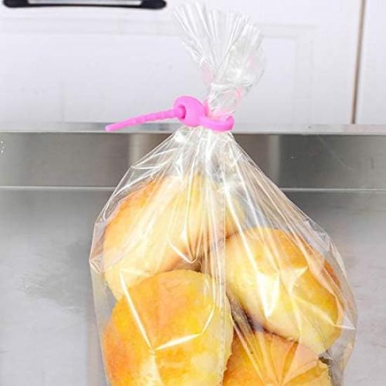 10PCS Food Grade Silicone Bag Ties Zip Tie Twist All- Multi-Use Bag Clip Bread Tie Food Saver