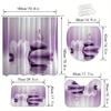 4Pcs Purple Zen Garden Shower Curtain Set with Non-Slip Bath Mat, Toilet Lid Cover, Contour Rug & 12 Hooks, Bathroom Decor