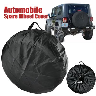 2 Sizes Universal 210D Oxford Cloth Car SUV Tire Cover Case Black  Spare Tire Wheel Bag Tyre Spare Storage Cover Tote