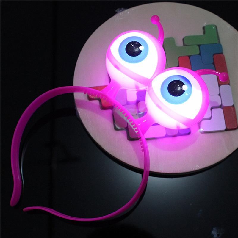 

Alien Eyeball Led Hair Hoop Flashing Glow Headband Crown Heart Light Up Hairbands розовый