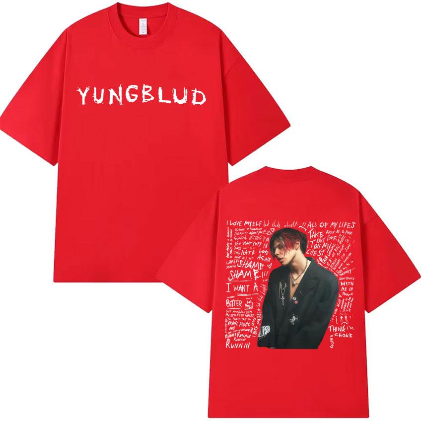 Rapper Yungblud Print T Shrit Mens Clothing Oversized Gothic Tshrit High Quality Short Sleeve Tee Hip Hop Tops Streetwear Unisex