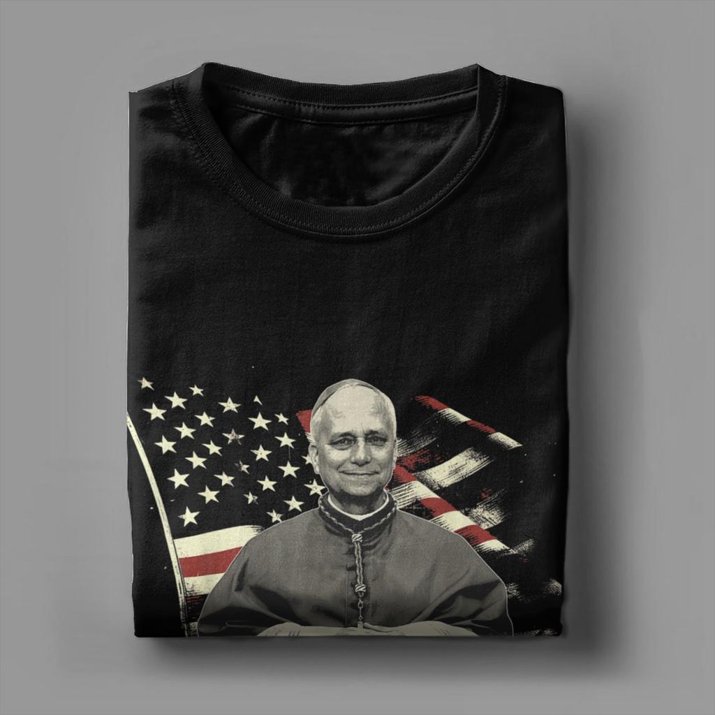 Cardinal Robert Prevost Pope Leo XIV T Shirts Men's Cotton Fashion for Male T-Shirt Round Collar Tees Short Sleeve Tops Original