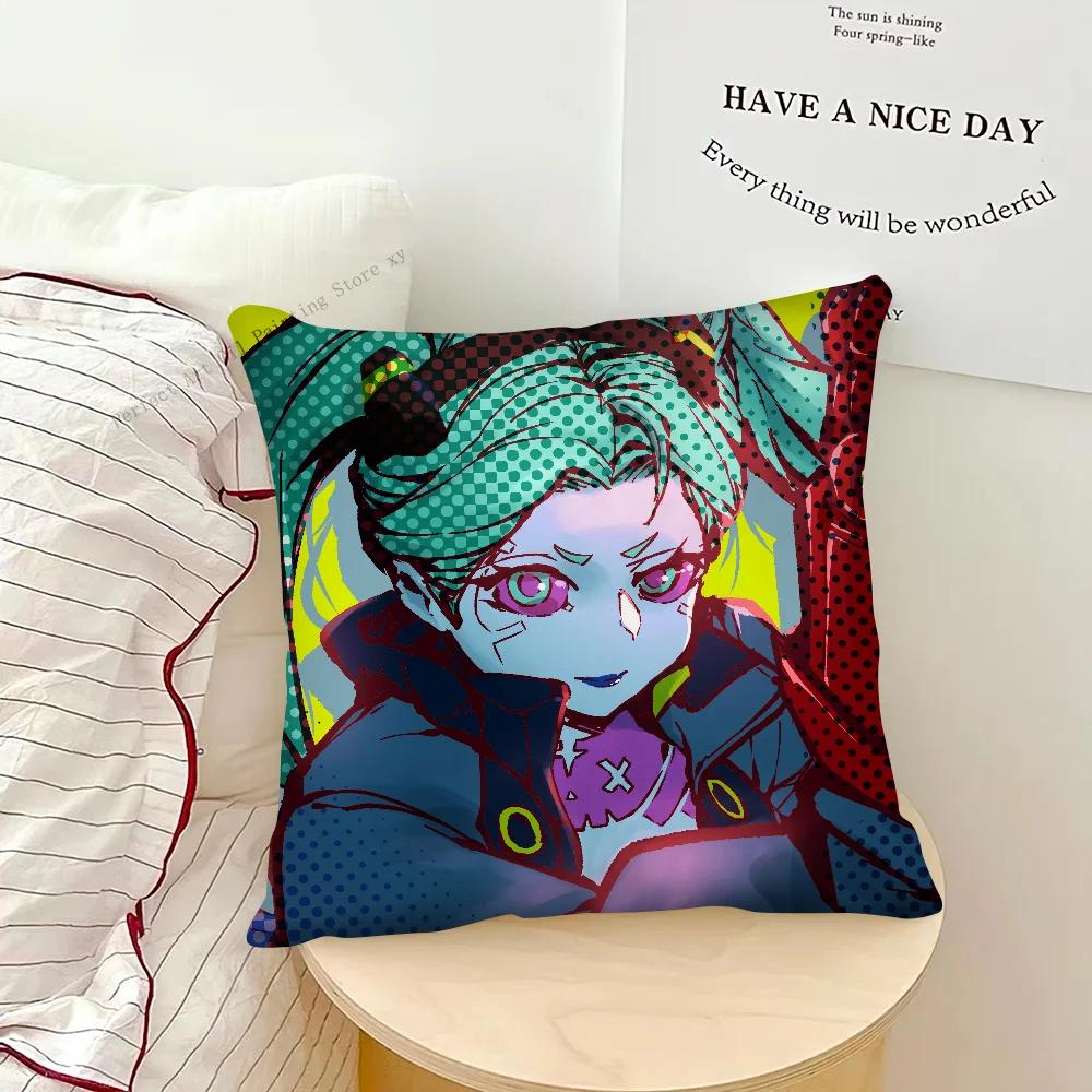 Cyberpunk Edgerunners Anime Rebecca Pillow Case Fashion Square Pillowcase Bedroom Sofa Room Ins Decoration Leisure Cushion Cover