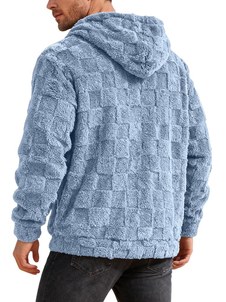Men's Embroidered Hooded Lambswool Pullover Sweatshirt