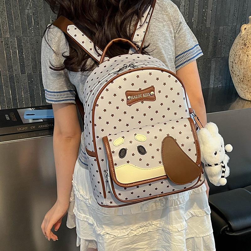 Schoolbag Korean cute yellow puppy backpack female 1011 new model this year popular backpack daily go cartoon schoolbag