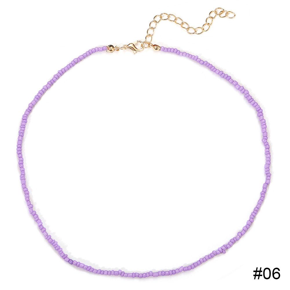 Fashion Creative Colorful Rice Bead Necklace Bohemian Clavicle Choker Beaded Necklace Jewelry Gifts for Women