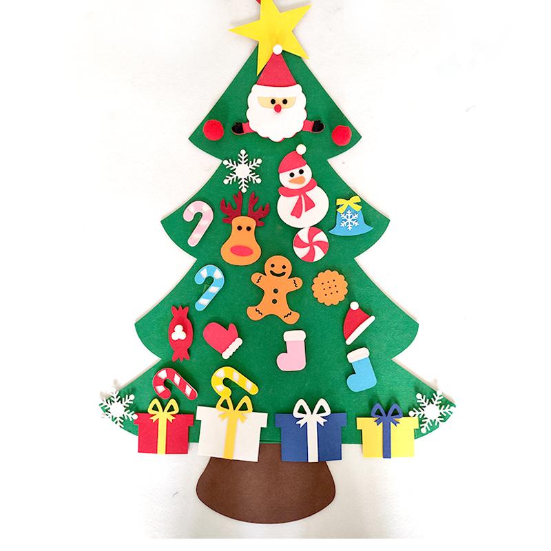 Christmas Felt Advent Calendar Wall Hanging Santa Advent Calendar with Pockets 24 Days Kids Toys For Children Christmas Gift