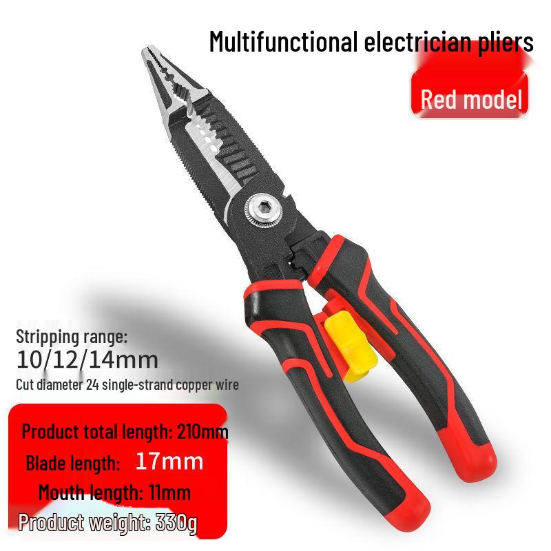Sedm v jednom Multifunkční elektrikářské kleště: Odizolovací kleště, krimpovací kleště a kleště s jehlovými čelistmi