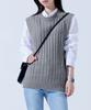 Topboy [2Pack] Regular Fit Cable Knit Round Neck Vest 6 Colors