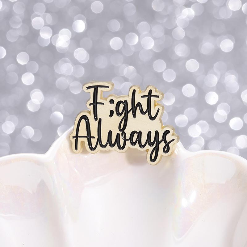 Retro Alloy Inspired Badge Brooch Featuring Colorful Lettering And Elements Cartoon