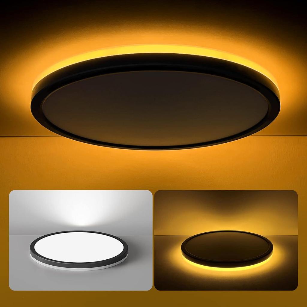 Ultra-thin Led Ceiling Light Backlight Amber Night Light Living Room Bedroom Simple Three-color Remote Control Dimming