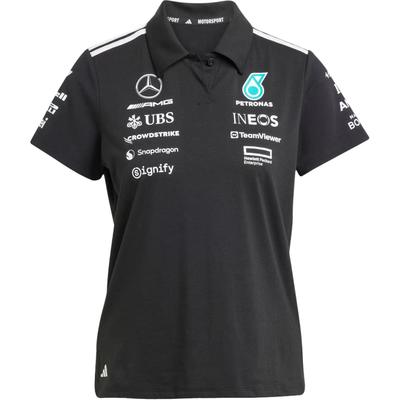 X Mercedes-Amg Petronas F1 Team Ss25 Moda Miękka Wszechstronna Koszulka Polo w Paski z Krótkim Rękawem Damskie topy Czarna JX0759