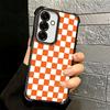 Retro Classic Chess Board Grid Plating Phone Case For Samsung A17 A07 A37 A57 A16 A56 A15 A55 A14 A54 A13 A53 A26 A36 A25 A35 A2