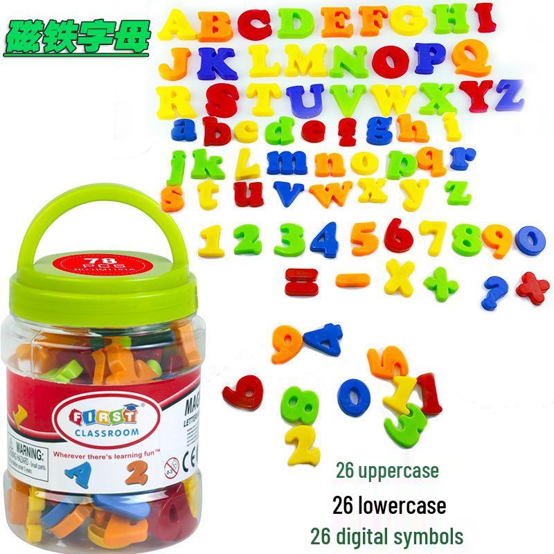 Set Autocolante Magnetice Alfabet și Numere - Majuscule, Minuscule, Simboluri pentru Copii