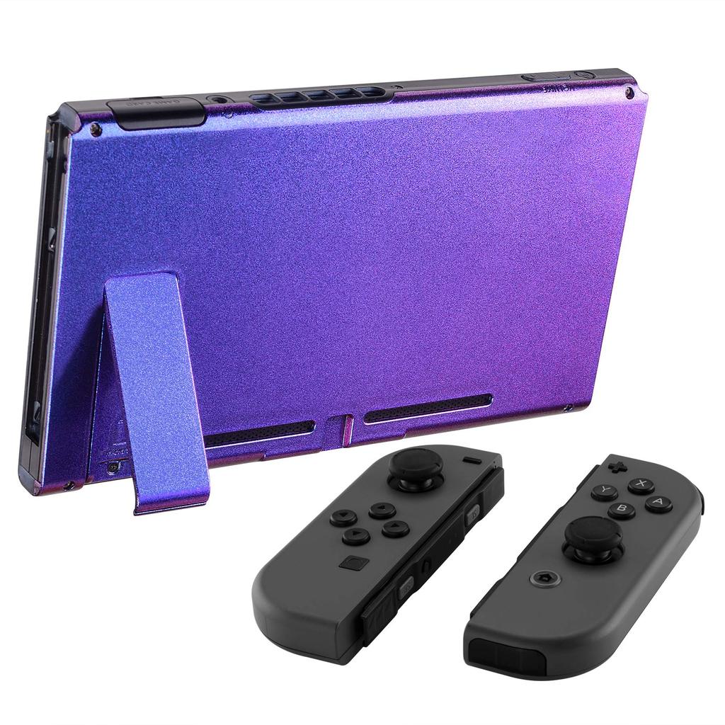 eXtremeRate DIY Back Housing Shell for Switch Console with Kickstand Shell Not Purple (Joy-Con Included) [Chameleon Blue]