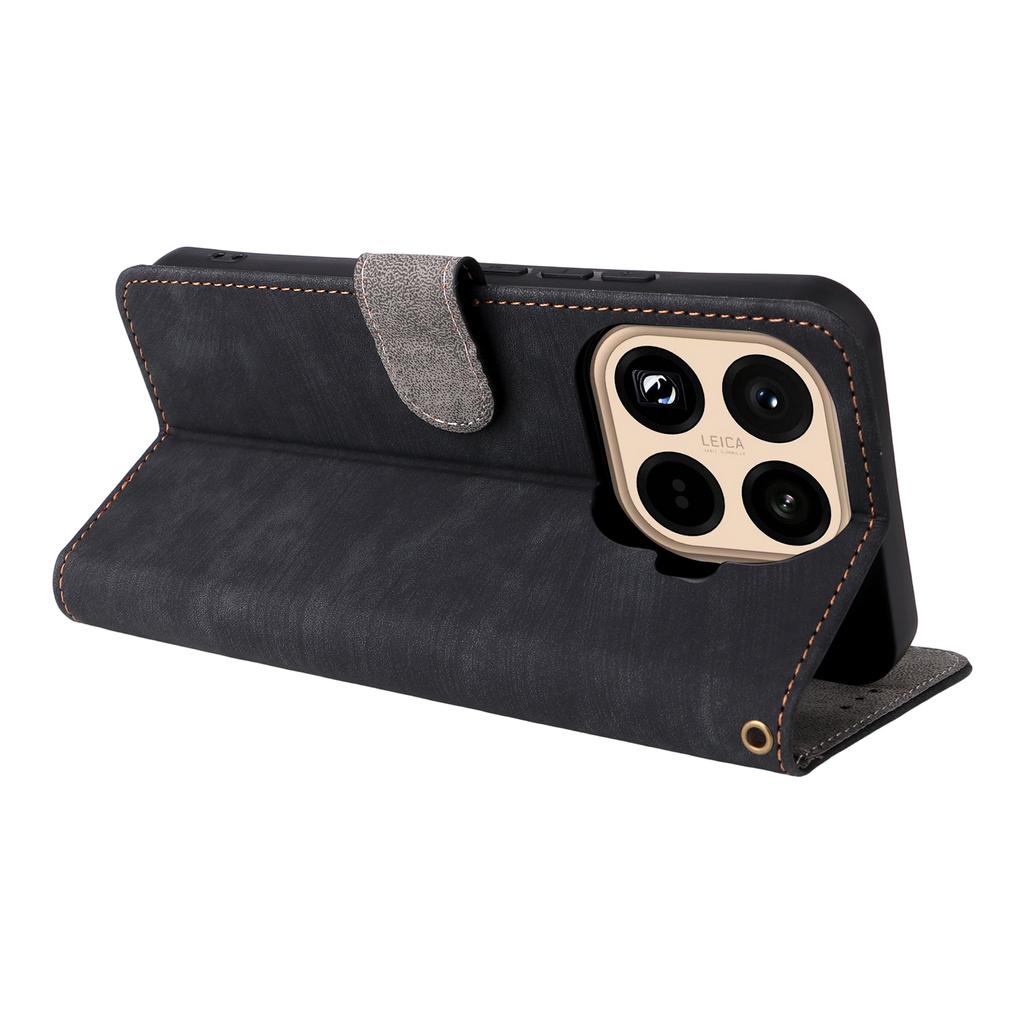 For Xiaomi 15T Pro Case Wallet RFID Blocking PU Leather Phone Cover Stand with Strap