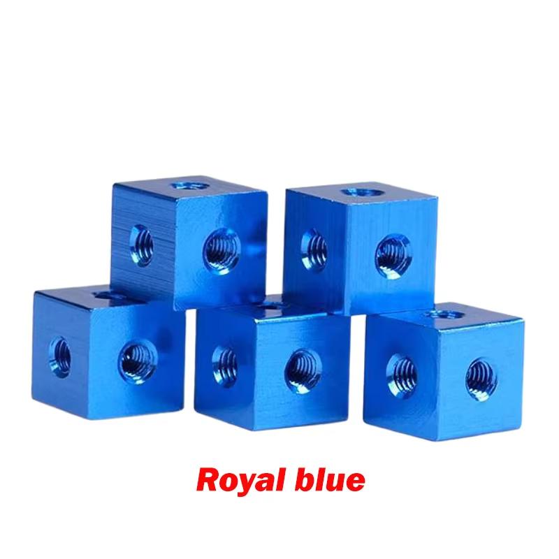 Aluminum Alloy Fixed Block Six-sided Nut M3 M4 M5 M6 M8 M10 Cube Nut Block Connector For Fixed Acrylic Sheet Accessories