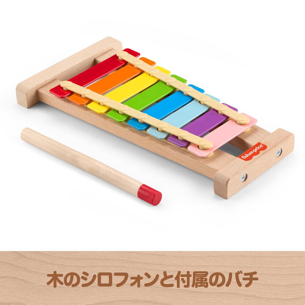 Fisher-Price Wooden Toy, Do-Re-Mi-Fa Scale Rainbow Xylophone, Montessori Educational Toy for Babies and Toddlers, Ages 2 and Up, Colorful, HXV13