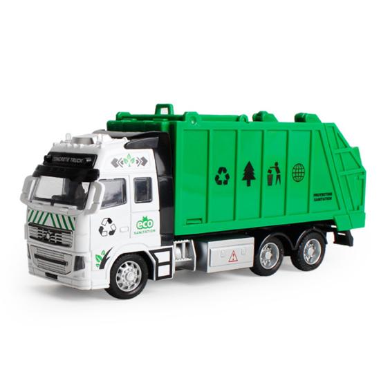 Kids Toy Car Pull Back Alloy Vehicle Model Engineering Garbage Sanitation Truck