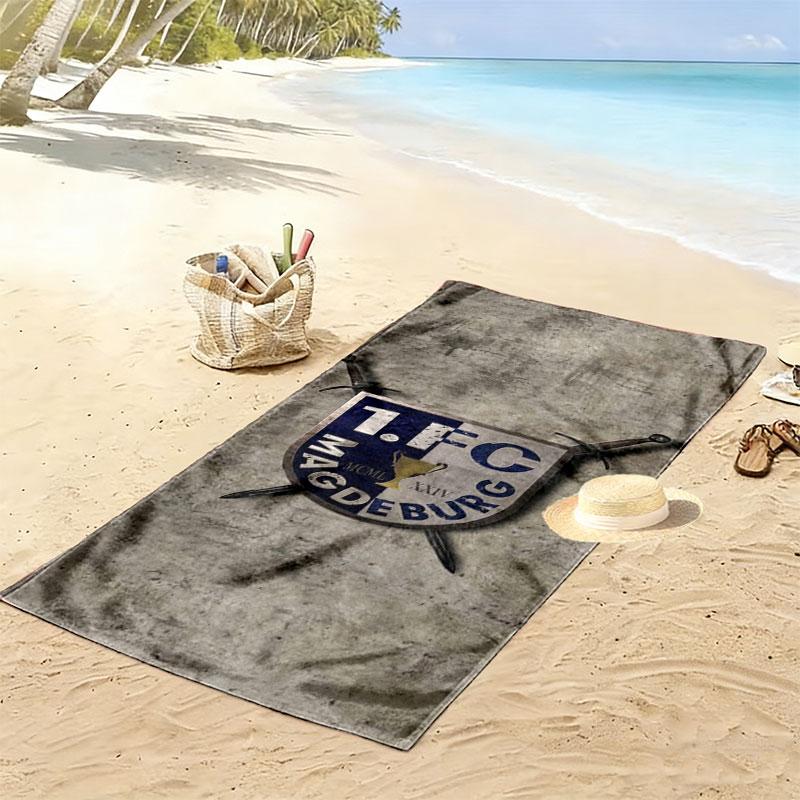 1. FC Magdeburg Print Beach Towel, Large Soft Quick Dry Towel for Beach Camping Swimming