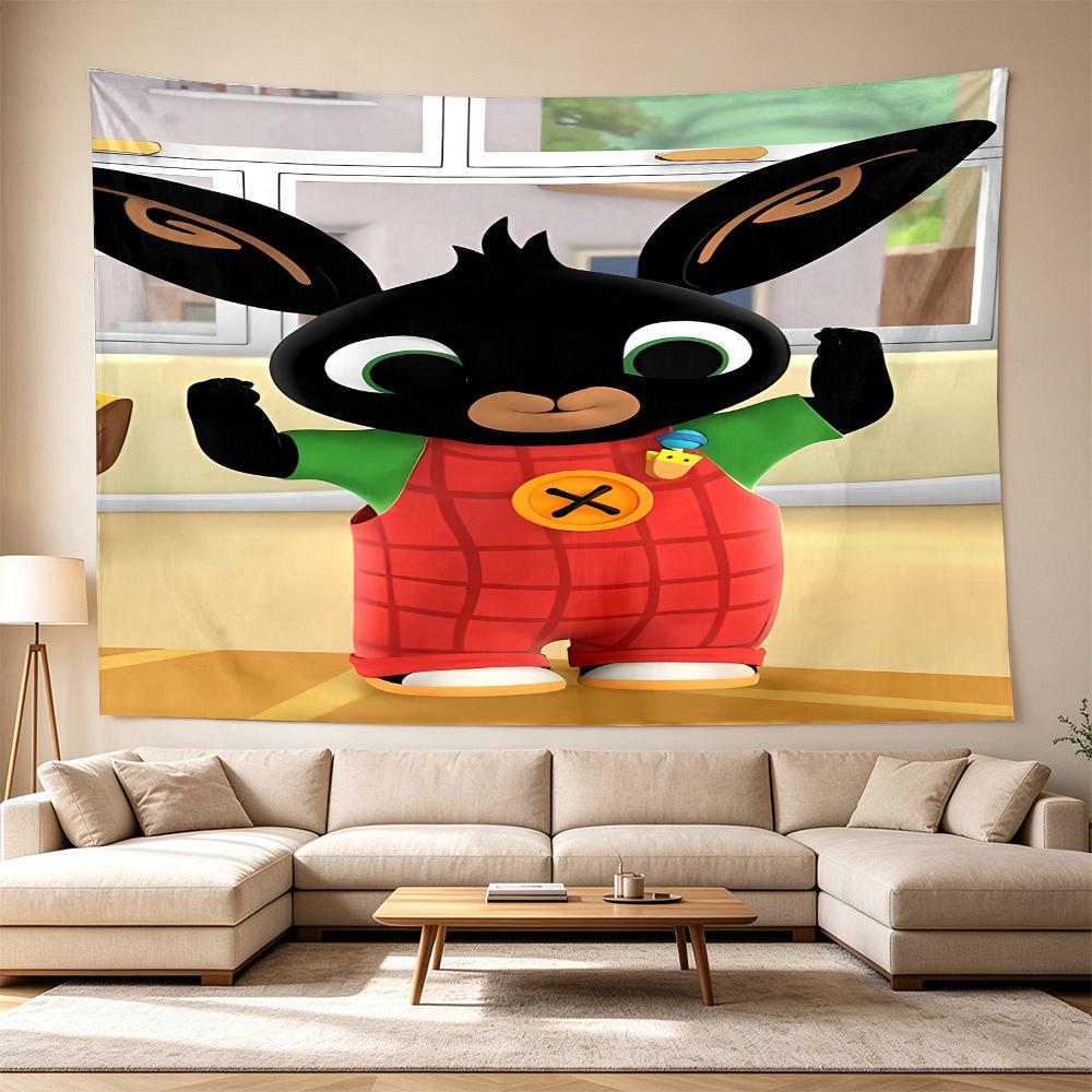 Bunny Birthday Card Large Wall Tapestry,Ideal for Office Backdrops, Holiday Gifts, Home Decor (Living Room, Bedroom, Dorm, Parties), and Outdoor Celeb