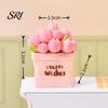 Resin Flower Decoration Miniature Potted Mini Artificial Bonsai Dollhouse Desk Ornament Accessory Tiny Fairy Garden Ornaments for DIY Crafts