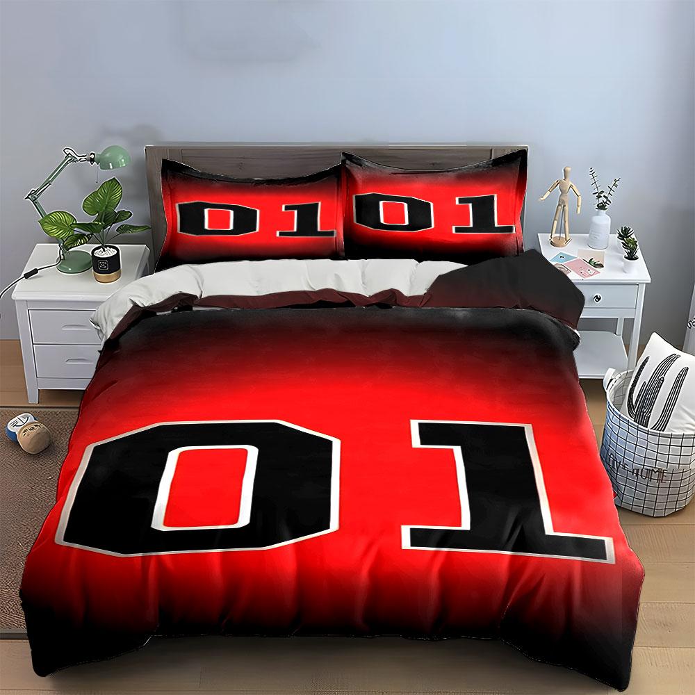 Large black and white numbers. Bedding sets Duvet cover sets Duvet covers Pillowcases(1 * Duvet Cover 2 * Pillowcases without duvet insert)