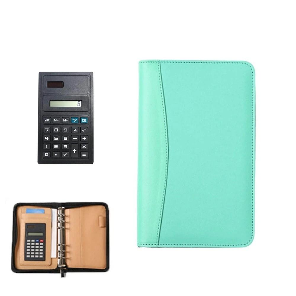 PU Leather Portfolio Binder Cover 6-Ring Business Notebook Loose Leaf Notebook  Conference Use