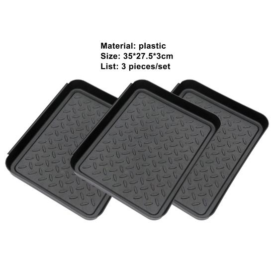3Pcs/Set Durable Boot Trays Solid Plastic Utility Indoor Outdoor Shoes Holders Floor Protection