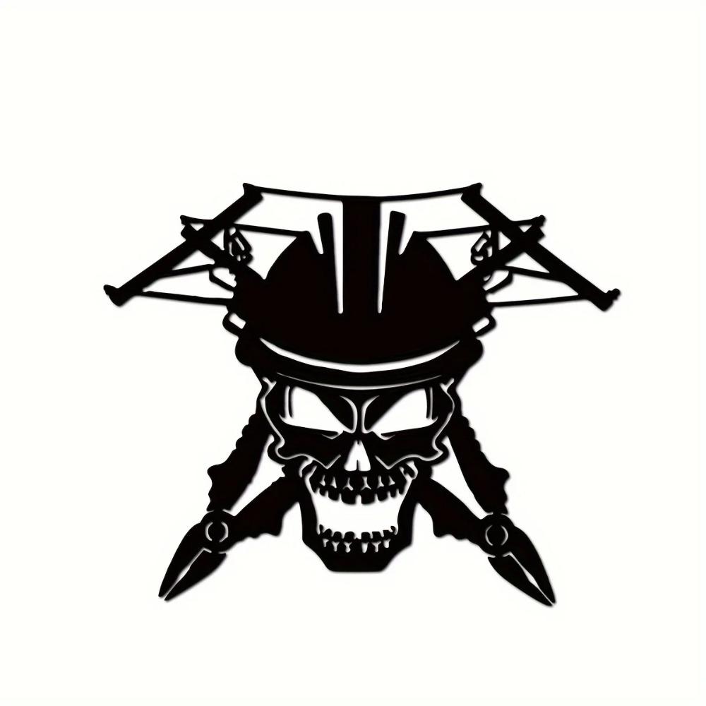 Lineman Skull Man Cave Decor Bad Dog Metalworks Unique Home Décor for Lineman Appreciation, Perfect Gifts for Him