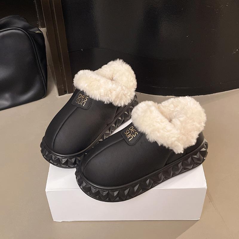 Women's Large Size Soft Sole Winter Warm Fur One Snow Boots Padded Lined Ankle Boots Anti-slip Hiking Casual Sports Cotton Boots