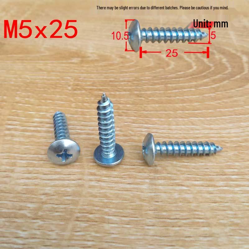 M4M5 Large Flat Head Galvanized Self-Tapping Phillips Wood Screws, Pan/Round Head