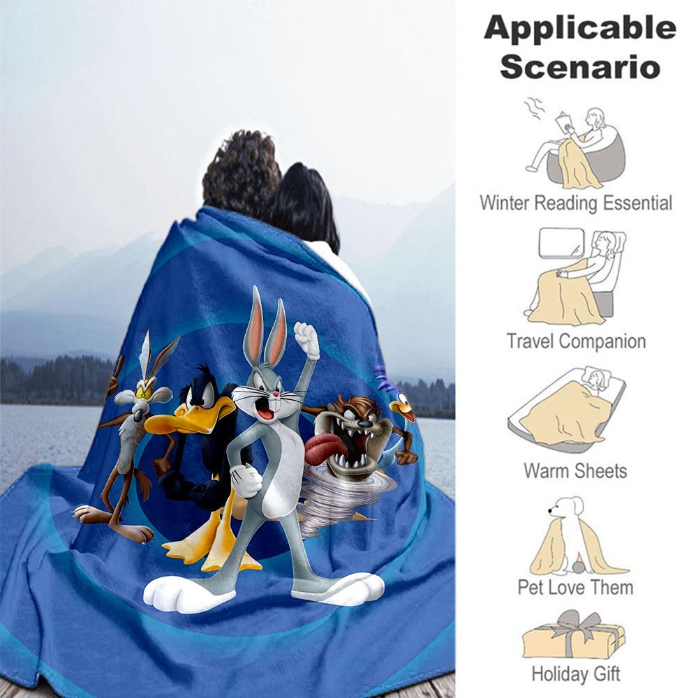 1pc Cartoon charactersOutdoor Flannel Blanket Soft Plush Decor for Picnics, camping,Bedroom, Playroom, or Lunch Breakn1145A