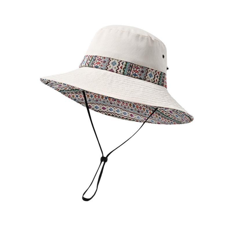 New Outdoor Sunshade Bucket Hat Women's Summer Travel Sunscreen Sun Hat Wide Brim Western Denim Seaside Hat