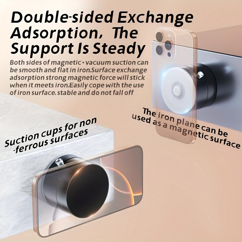 Dual Side Magnetic Suction Cup Foldable Rotating Stand Universal Phone Holder Vacuum Base Stable Multi Angle Viewing