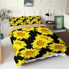 Sunflower Duvet Cover Set Yellow Flower Twin Bedding Set Polyester Black Gold Yellow Sunflowers Print Quilt Cover For Kids Teens