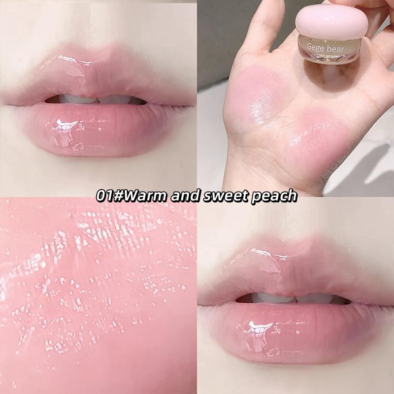 

GEGE BEAR Mirror Lip Glaze, насыщенный цвет губной помады в маленьком круглом горшочке, нежная текстура и натуральный цвет