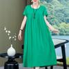 Abiti eleganti taglie forti per donna Abito lungo vintage a maniche corte allentato casual