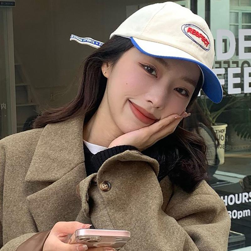 Summer Letter Baseball Hat Women Korean Contrast Embroidered Snapback Cap Fashion Adjustable Female Sun Hats