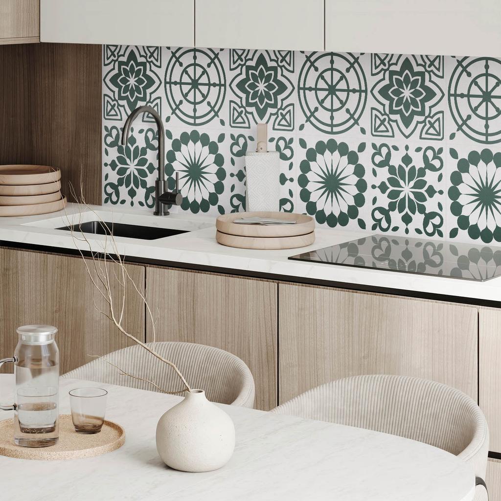 Self-adhesive Vinyl Printed Panel 100x50 cm Floral and Geometric Patterns
