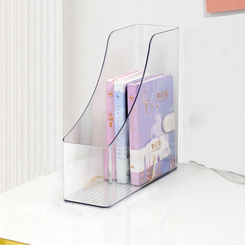 Transparent Desktop Bookstand File Storage Box Magic Tool Desk Office Student Book Organization and Storage Rack