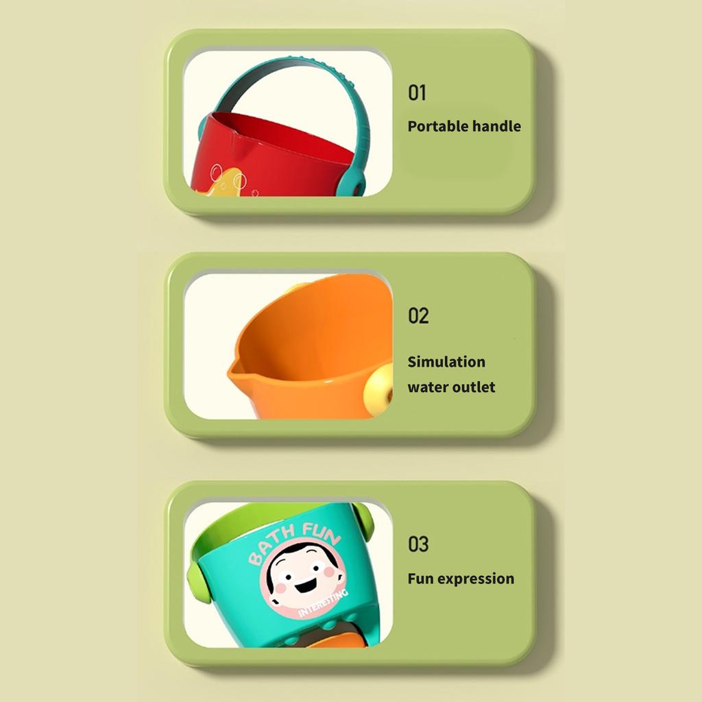 Rotating Shower Head Sprinkler Bucket Bath Toy For Toddler ABS Shower Toy for Kids Water and Poolside Beach Play