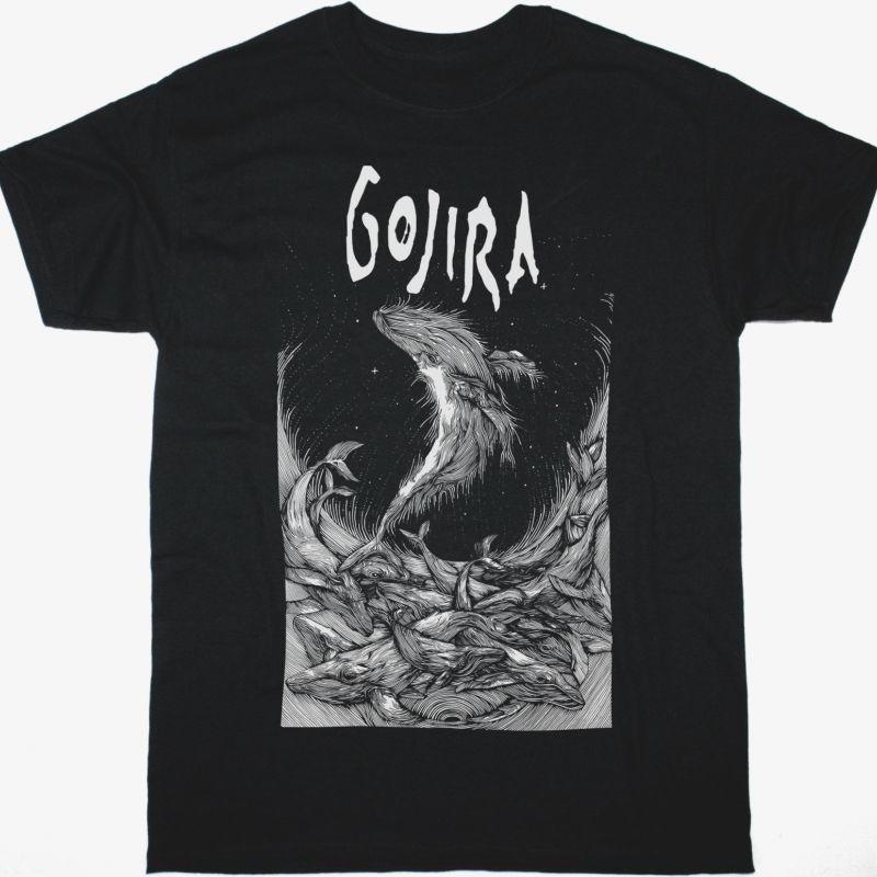 Gojira Woodblock Whales Black T-Shirt S разноцветный